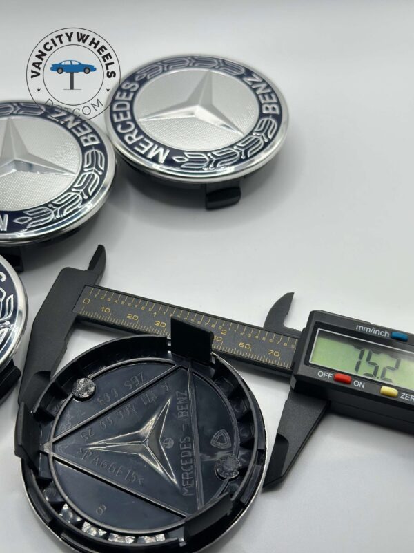 Mercedes Benz Wheel Center Caps - Set of 4 Dark Blue 75mm - Image 3