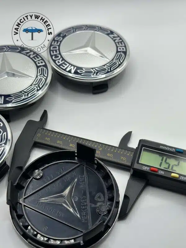 Mercedes Benz Wheel Center Caps - Set of 4 Dark Blue 75mm - Image 3