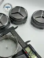 Mercedes Benz Center Caps 75mm - Set of 4 Raised Dark Grey - Image 5