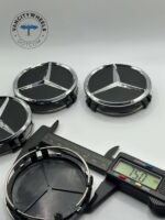 Mercedes Benz Matte Black Wheel Caps - 75mm 4pc Hubcap Set - Image 5