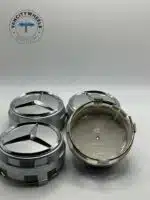 Mercedes Benz Wheel Center Caps - Set of 4 Raised Silver 75mm - Image 3