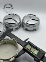 Mercedes Benz Wheel Center Caps - Set of 4 Raised Silver 75mm - Image 6