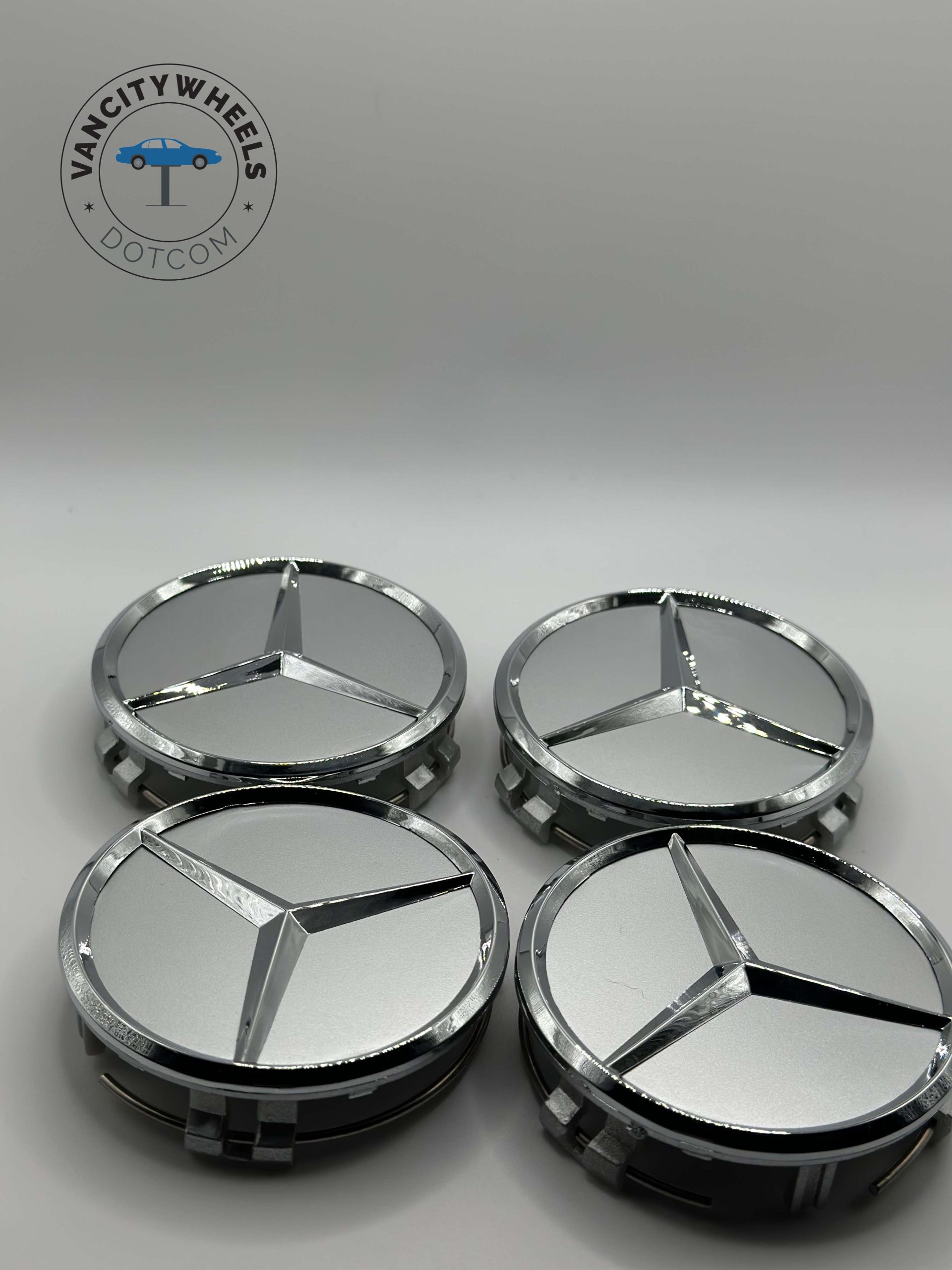 Mercedes Benz Silver Chrome Wheel Caps