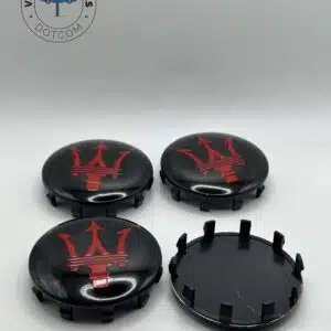 Maserati Black and Red Wheel Caps