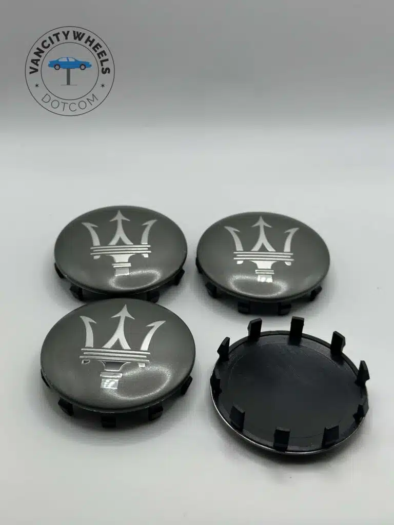 Maserati Grey Silver Wheel Caps