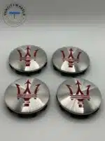 Maserati 60mm Silver Wheel Center Caps - 4pc Set #670025694 - Image 5