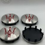 Maserati 60mm Silver Wheel Center Caps
