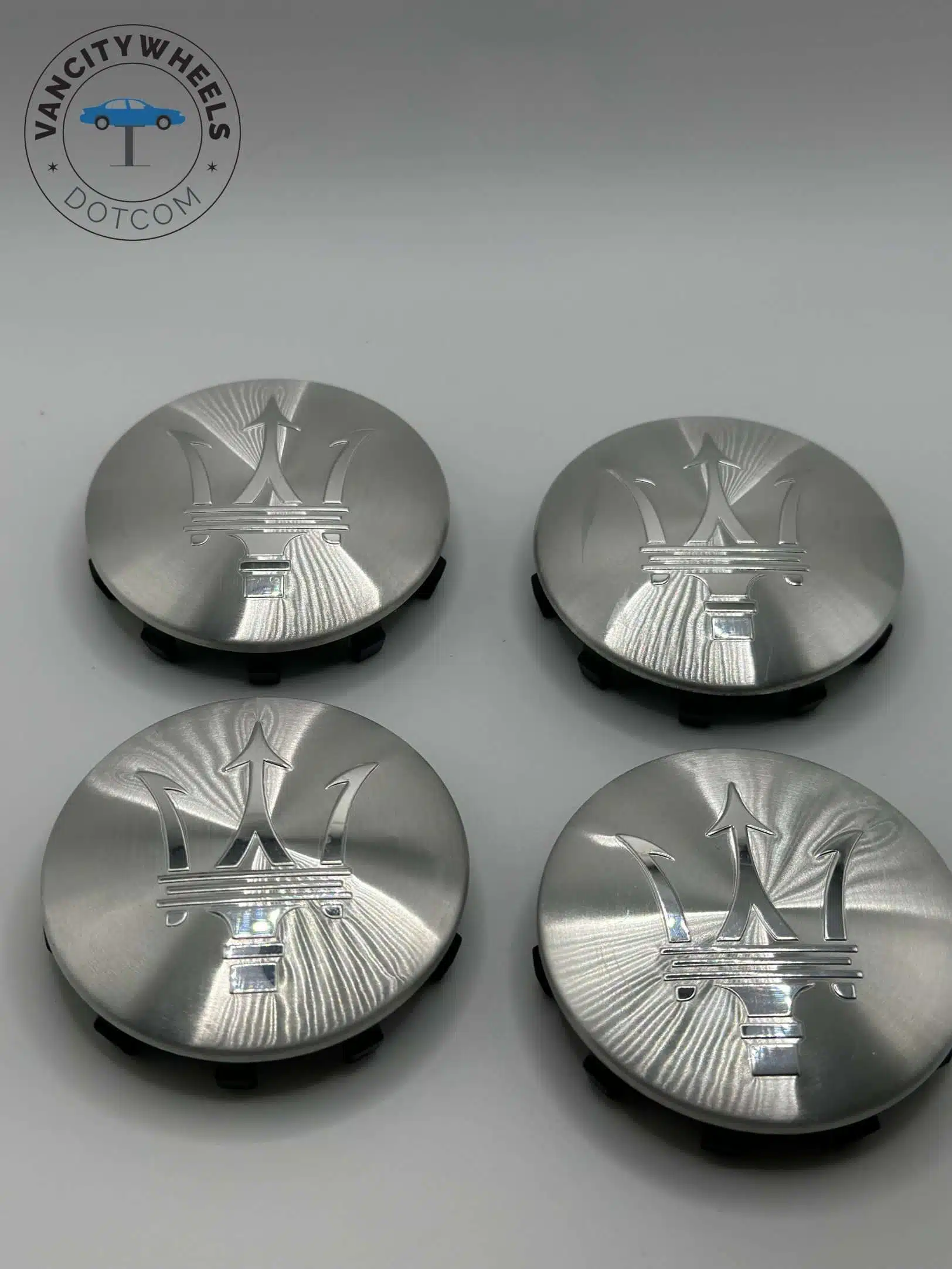 Maserati 60mm Silver Chrome Wheel Center Caps Maserati 60mm Silver Chrome Wheel Center Caps