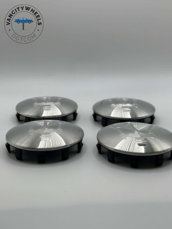 Maserati 60mm Silver Chrome Wheel Center Caps - 4pc Set #670025694 - Image 3