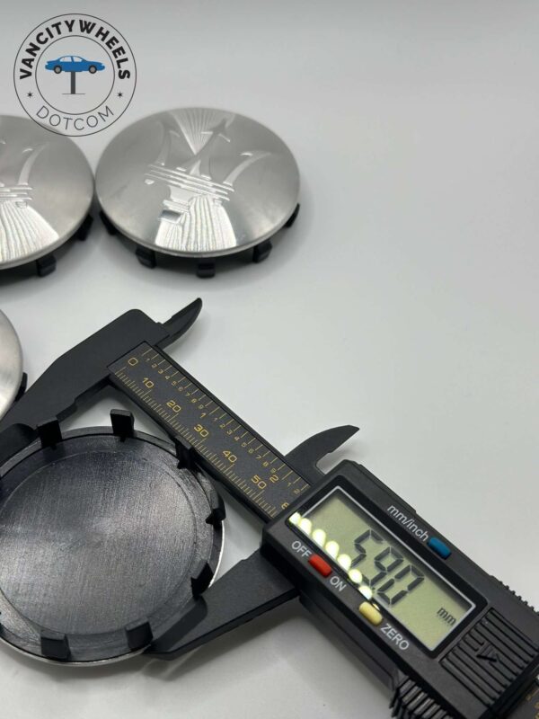 Maserati 60mm Silver Chrome Wheel Center Caps - 4pc Set #670025694 - Image 5