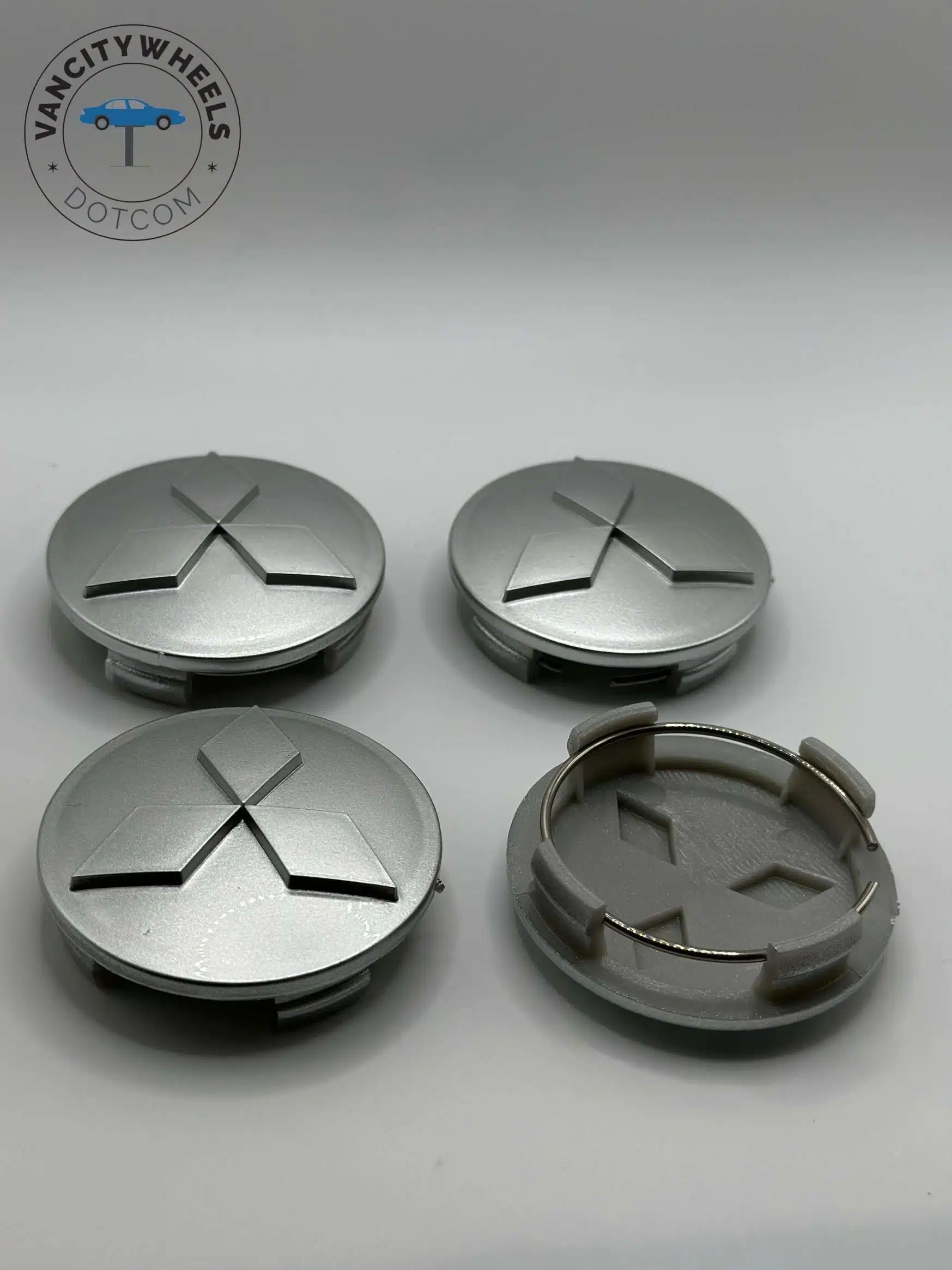 Mitsubishi 60mm Silver Wheel Center Caps Mitsubishi 60mm Silver Wheel Center Caps