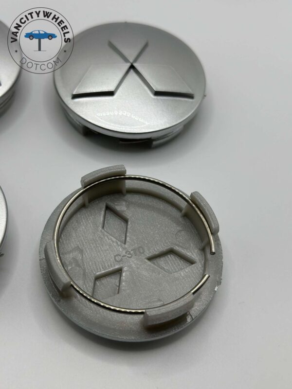 Mitsubishi 60mm Silver Wheel Center Caps - 4pc Set #MR554097 - Image 4