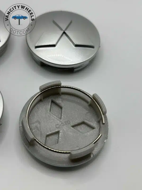 Mitsubishi 60mm Silver Wheel Center Caps - 4pc Set #MR554097 - Image 4