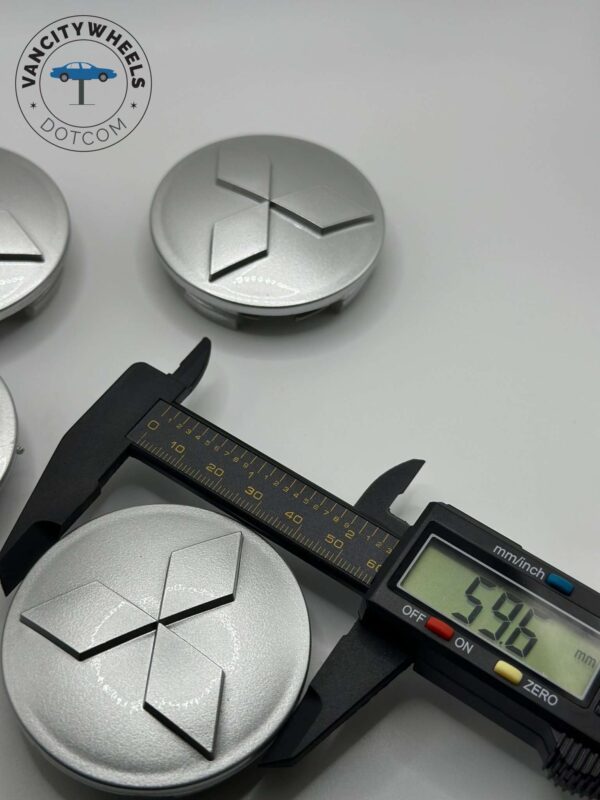 Mitsubishi 60mm Silver Wheel Center Caps - 4pc Set #MR554097 - Image 3