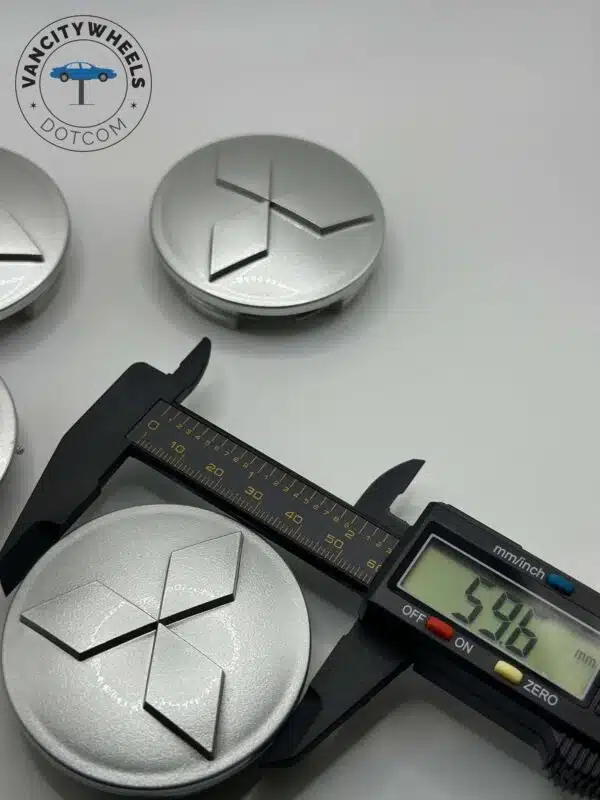 Mitsubishi 60mm Silver Wheel Center Caps - 4pc Set #MR554097 - Image 3