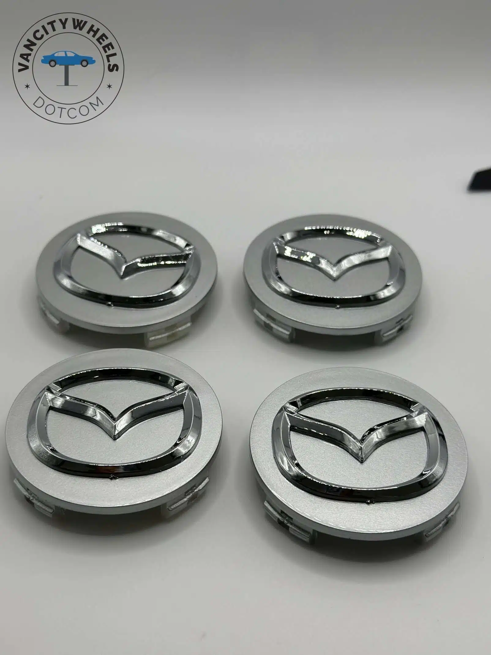 Mazda 56mm Silver Wheel Center Caps