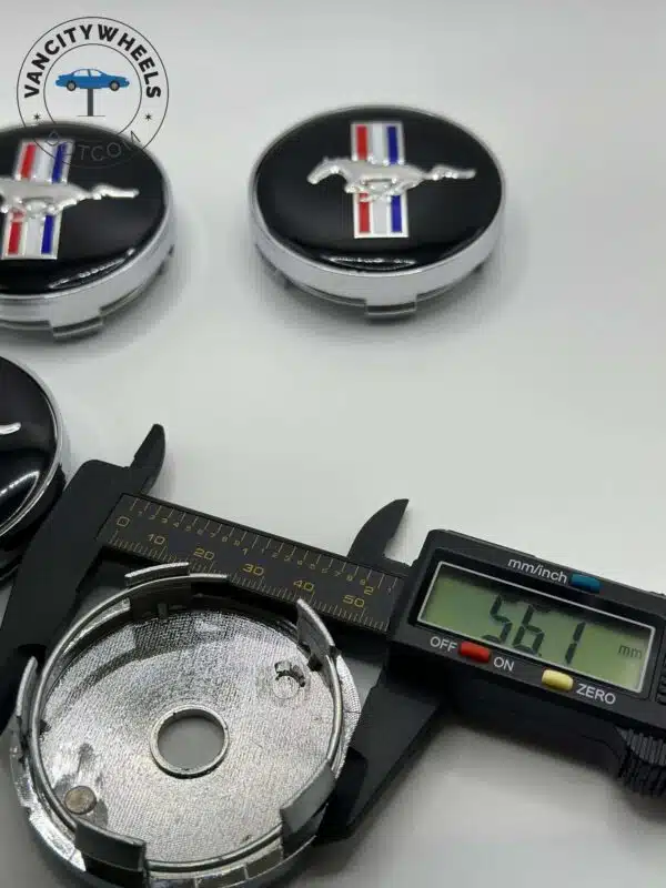 Ford Mustang Pony Center Caps - Set of 4 Black 60mm | GT Cobra - Image 3