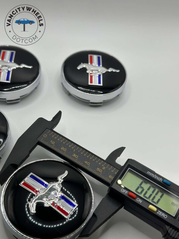 Ford Mustang Pony Center Caps - Set of 4 Black 60mm | GT Cobra - Image 4