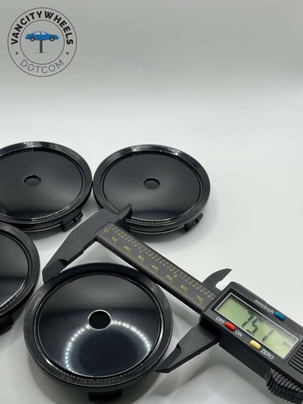 Mercedes Benz 75mm Wheel Hubcaps - Black 4pc Set #2204000125 - Image 5