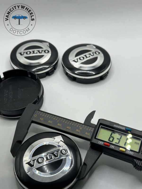 Audi 60mm Black Wheel Center Caps - 4pc Matte Black Hubcaps - Image 5