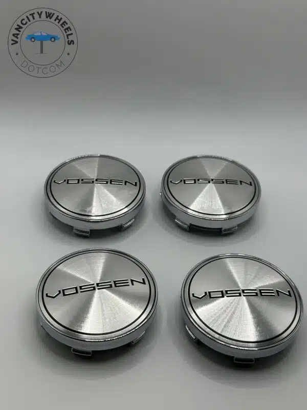 Vossen Wheel Center Caps - Set of 4 Silver Chrome 60mm Hub Covers - Image 3
