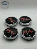 Dodge RT Wheel Center Caps - 60mm 4pc Black & Red - Image 2