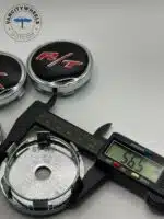 Dodge RT Wheel Center Caps - 60mm 4pc Black & Red - Image 3