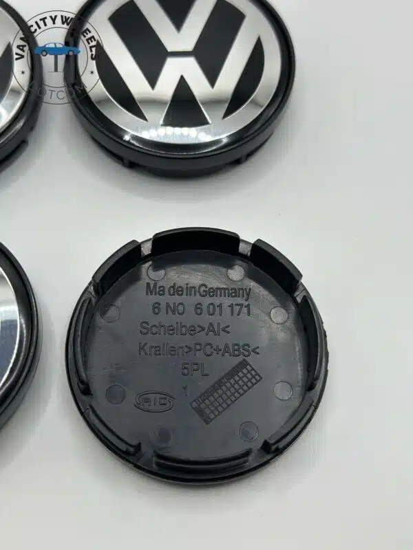 VW 56mm Wheel Center Caps 1J0601171 - Volkswagen Logo Hub Caps (Set of 4) - Image 3