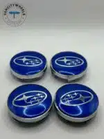 Subaru Blue Wheel Center Caps 60mm - 4pc OEM Replacement - Image 3