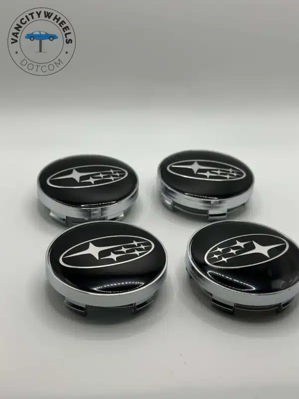 Subaru 60mm Black Wheel Caps - 4pc OEM Fit Hubcaps - Image 6