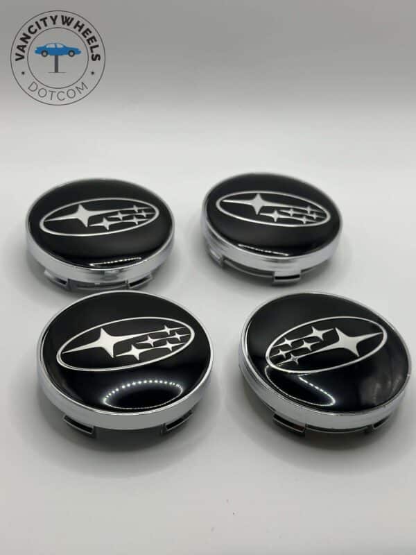 Subaru 60mm Black Wheel Caps - 4pc OEM Fit Hubcaps - Image 5