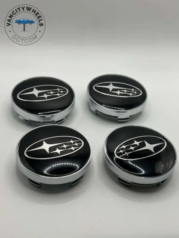 Subaru 60mm Black Wheel Caps - 4pc OEM Fit Hubcaps - Image 5