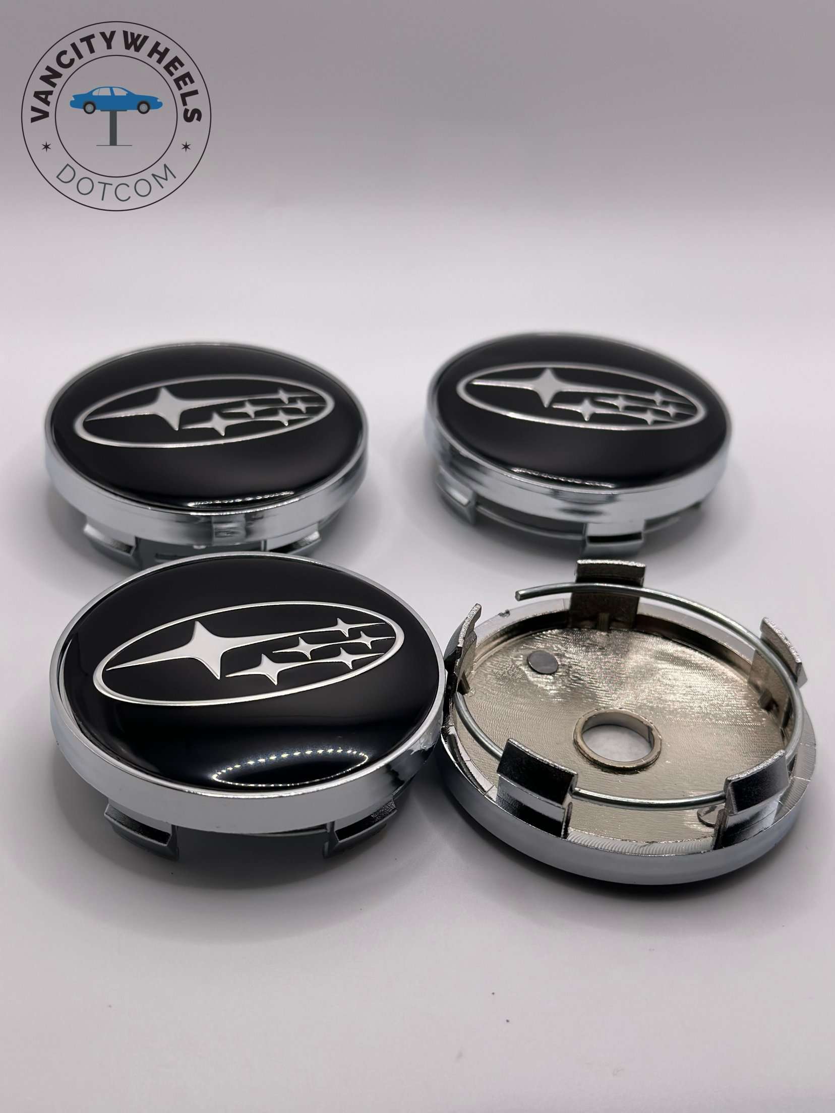 Subaru 60mm Black Wheel Caps Subaru 60mm Black Wheel Caps