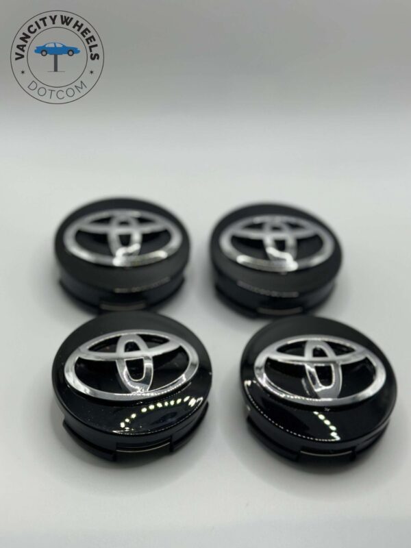 Toyota 62mm Black Wheel Center Caps - 2.5" 4pc Set for Camry, Corolla, Prius - Image 2