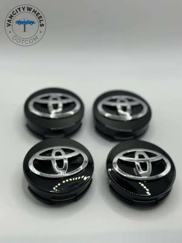 Toyota 62mm Black Wheel Center Caps - 2.5" 4pc Set for Camry, Corolla, Prius - Image 2