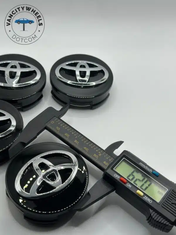 Toyota 62mm Black Wheel Center Caps - 2.5" 4pc Set for Camry, Corolla, Prius - Image 5