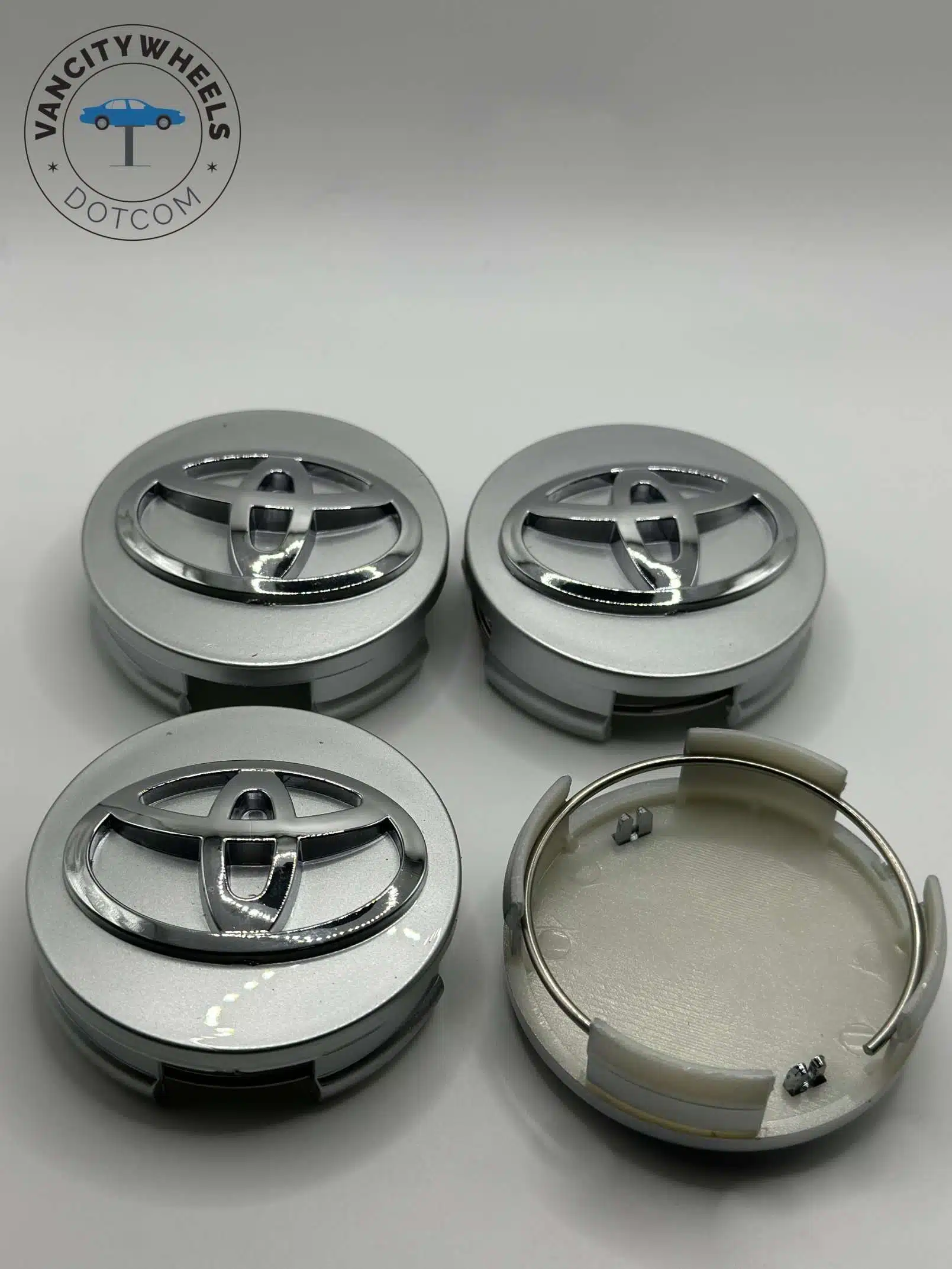 Toyota 62mm Silver Wheel Center Caps