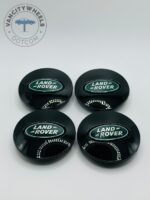 Land Rover 63mm Black Green Silver Wheel Center Caps