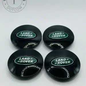 Land Rover 63mm Black Green Silver Wheel Center Caps