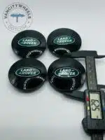 Land Rover 63mm Black & Green Wheel Center Caps - 4pc Heritage Set - Image 2
