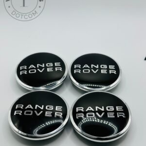 Range Rover 61mm Black and Silver Wheel Center Caps