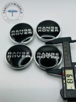 Range Rover 61mm Black & Silver Wheel Center Caps - 4pc Set 61mm - Image 2