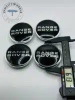 Range Rover 61mm Black & Silver Wheel Center Caps - 4pc Set 61mm - Image 2