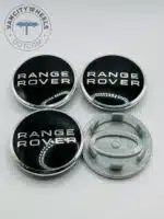 Range Rover 61mm Black & Silver Wheel Center Caps - 4pc Set 61mm - Image 3