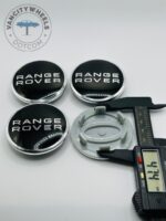 Range Rover 61mm Black & Silver Wheel Center Caps - 4pc Set 61mm - Image 4