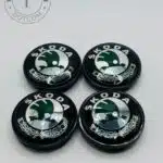 Skoda 65mm Green and Black Wheel Center Caps
