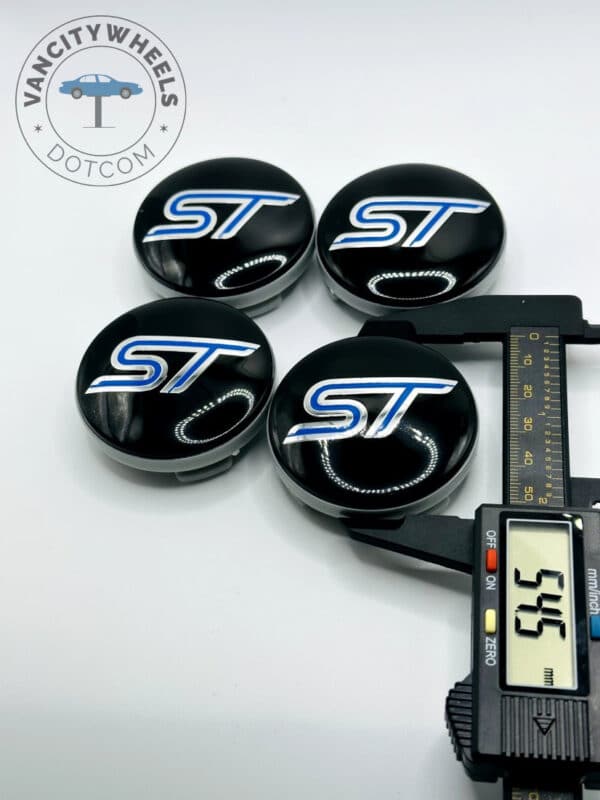 Ford ST Wheel Center Caps 54mm - Set of 4 Black & Blue | 6M21-1003 - Image 4