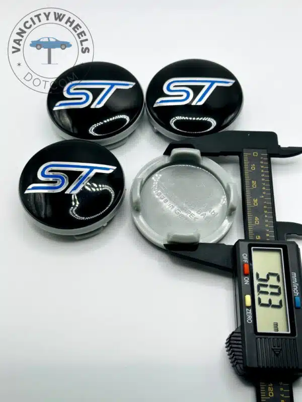 Ford ST Wheel Center Caps 54mm - Set of 4 Black & Blue | 6M21-1003 - Image 3