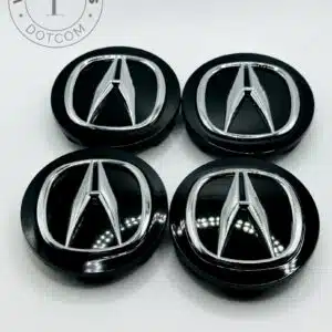 Acura 69mm Black and Chrome Wheel Center Caps