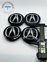 Acura 69mm Black & Chrome Wheel Center Caps - 4pc Set 44742 - Image 4
